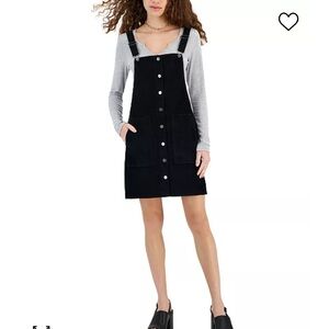 Tinseltown Retro Velvet Button-Front Pinafore Dress